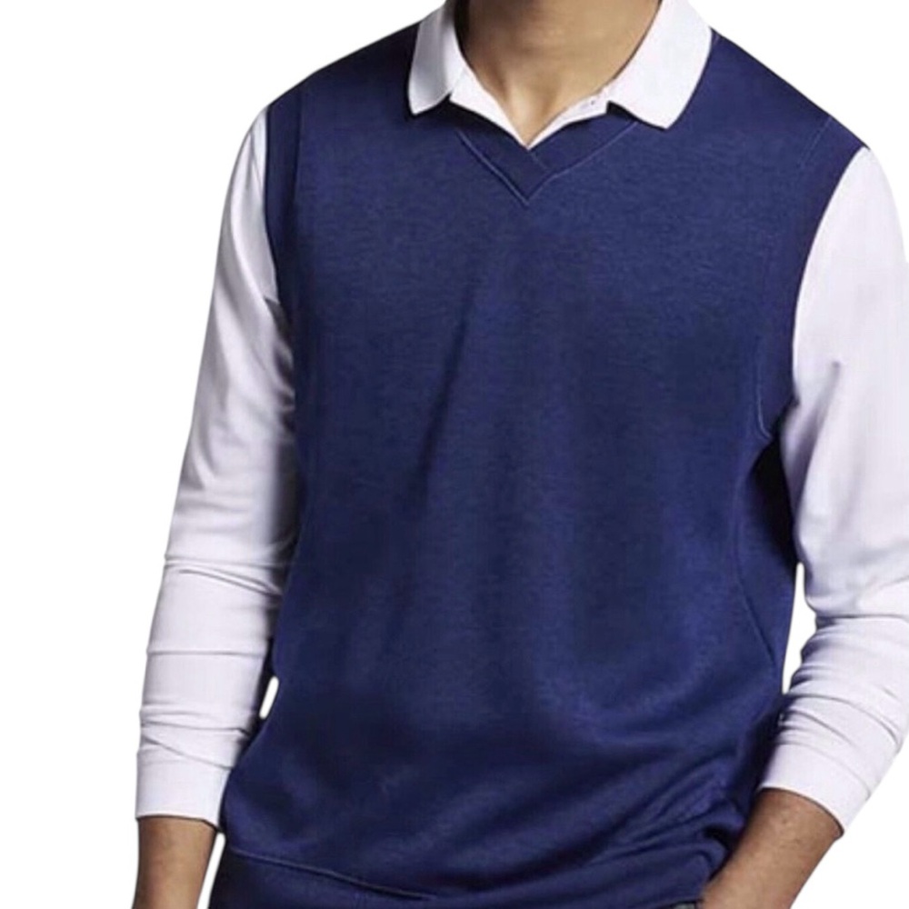 Nike Golf Dri-Fit V Neck Sweater Vest Blue Lightweight Men’s Large
